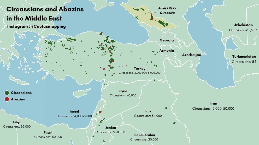 Circassians and Abazins in the Middle East